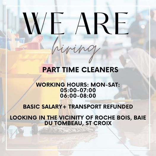 Join our team as a Part-Time Cleaner